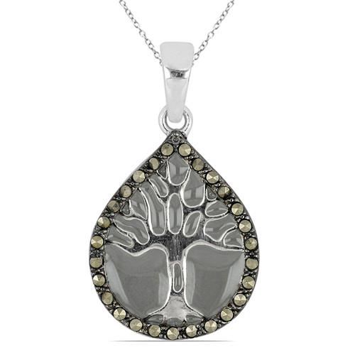 BUY 925 SILVER AUSTRIAN MARCASITE GEMSTONE PENDANT